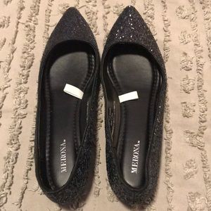 Black glitter Merona flats